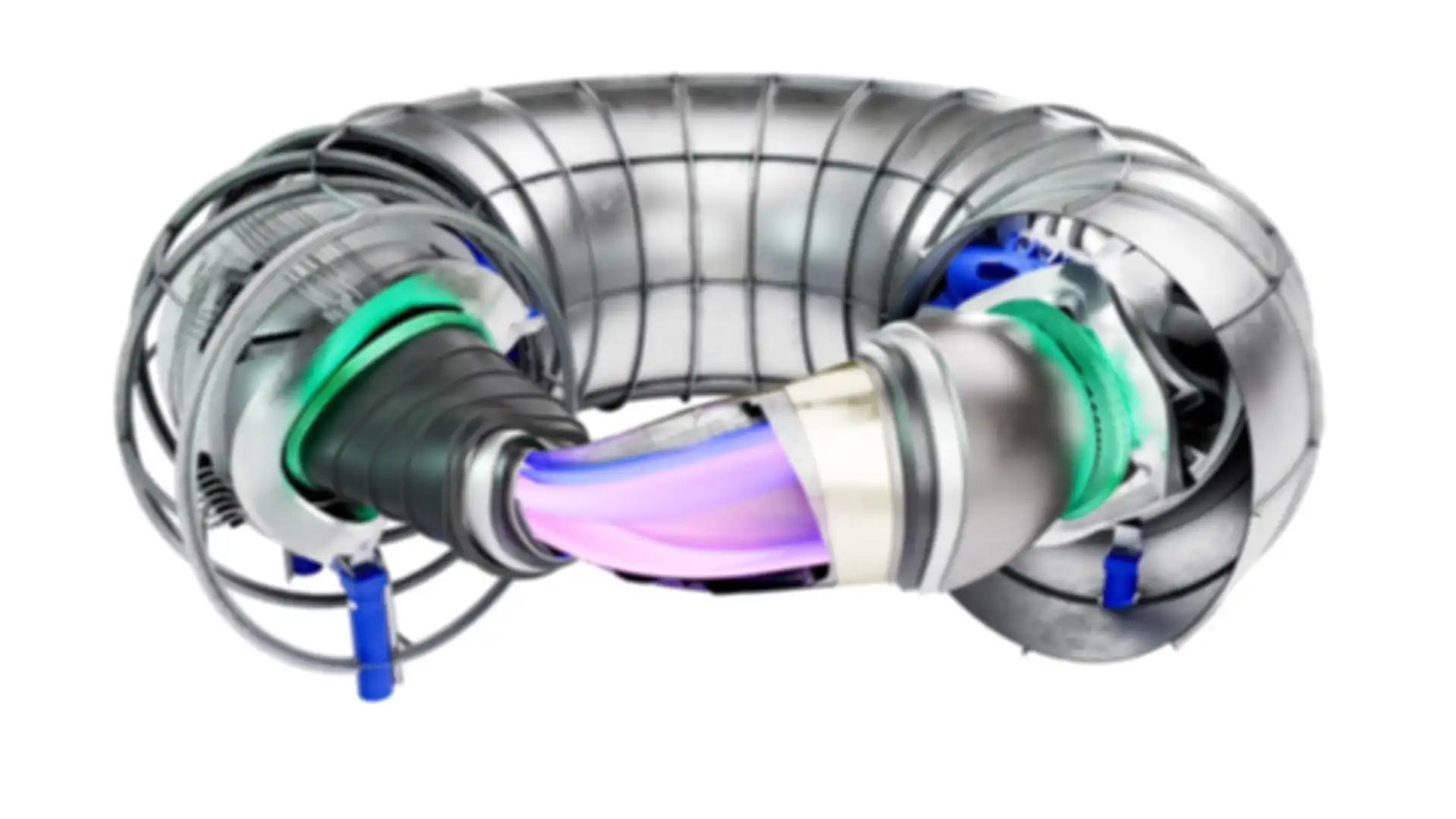 Eine Gesamtansicht der kreisförmigen Proxima Fusion QI-HTS-Stellaratoren.