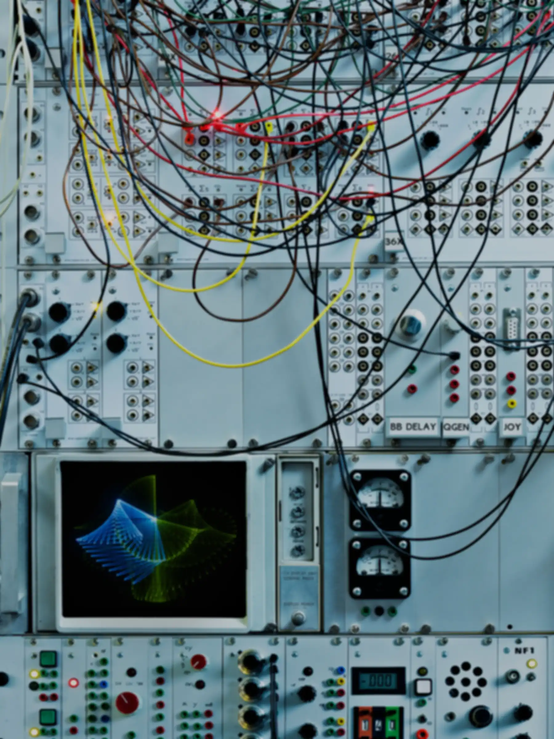 Nahaufnahme eines Analogcomputer
