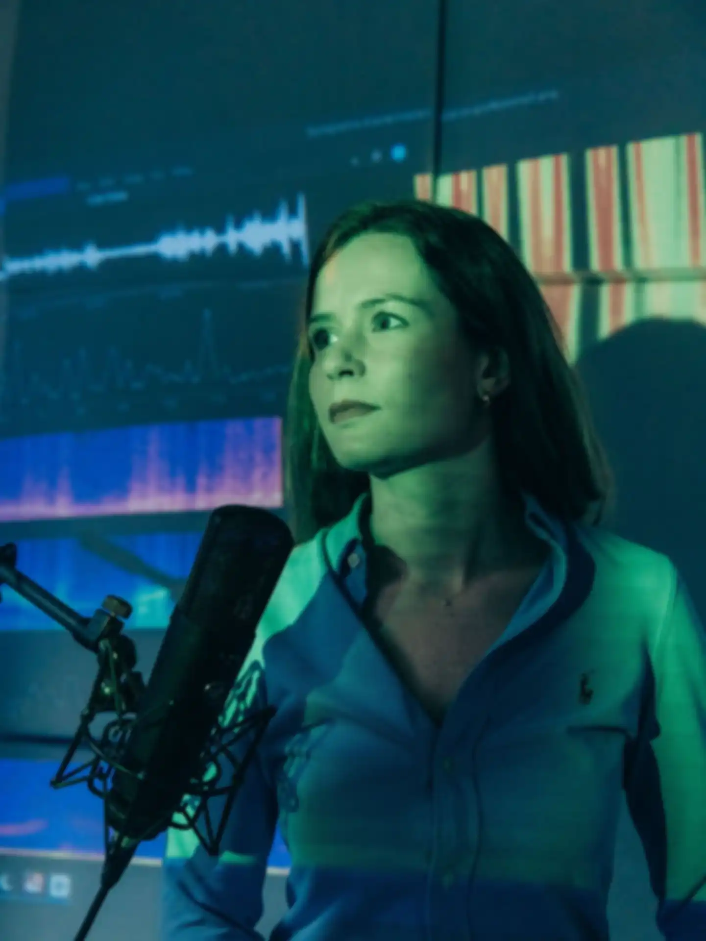 Teammitglied im Tonstudio