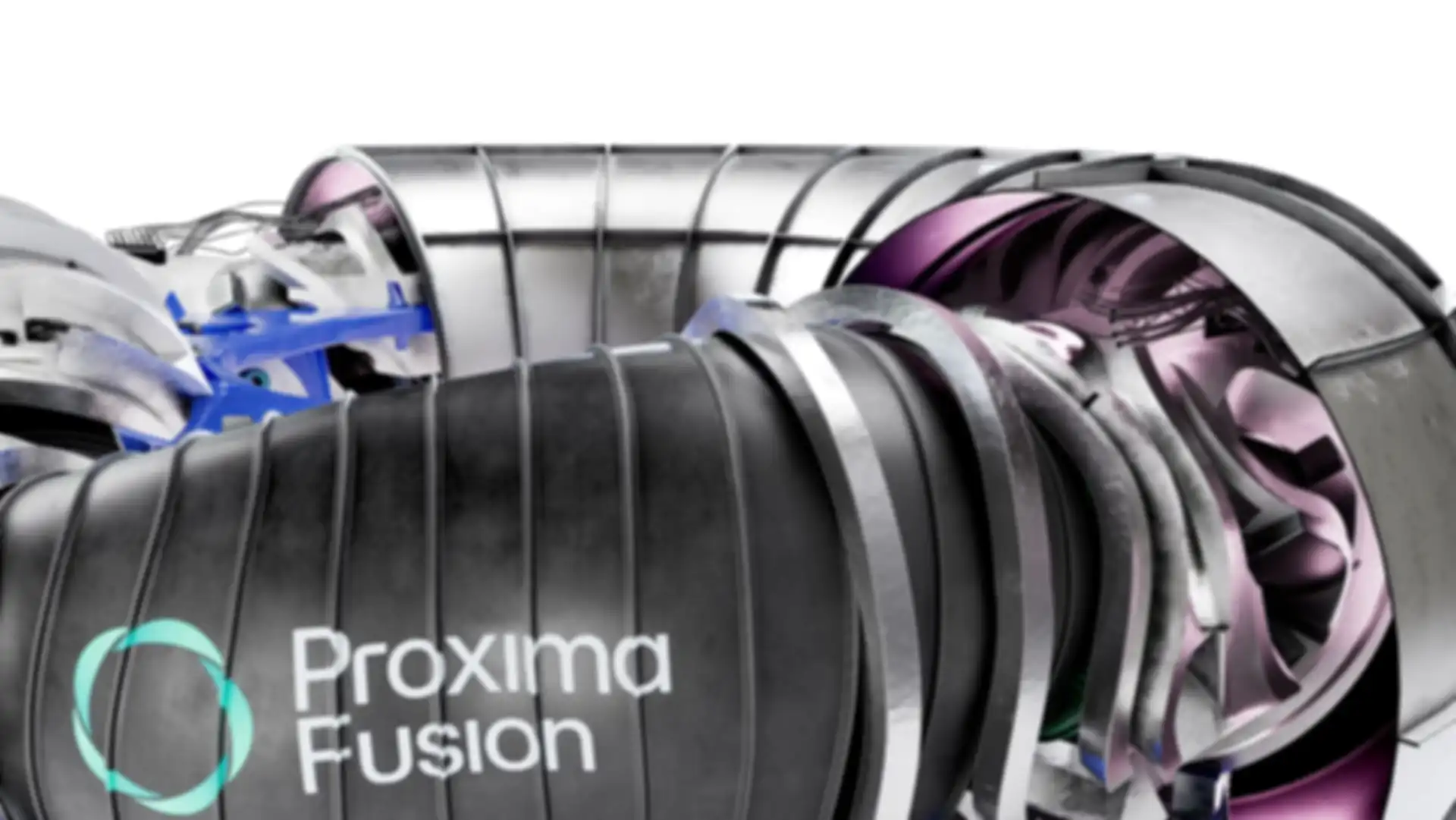 Ein Ausschnitt einer Illustration der kreisförmigen Proxima Fusion QI-HTS-Stellaratoren.
