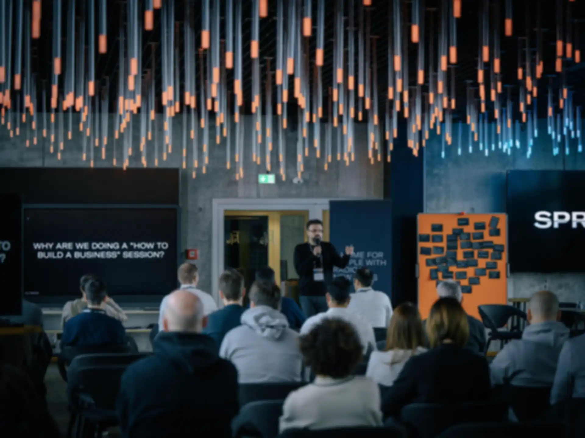 A speaker is giving a presentation.