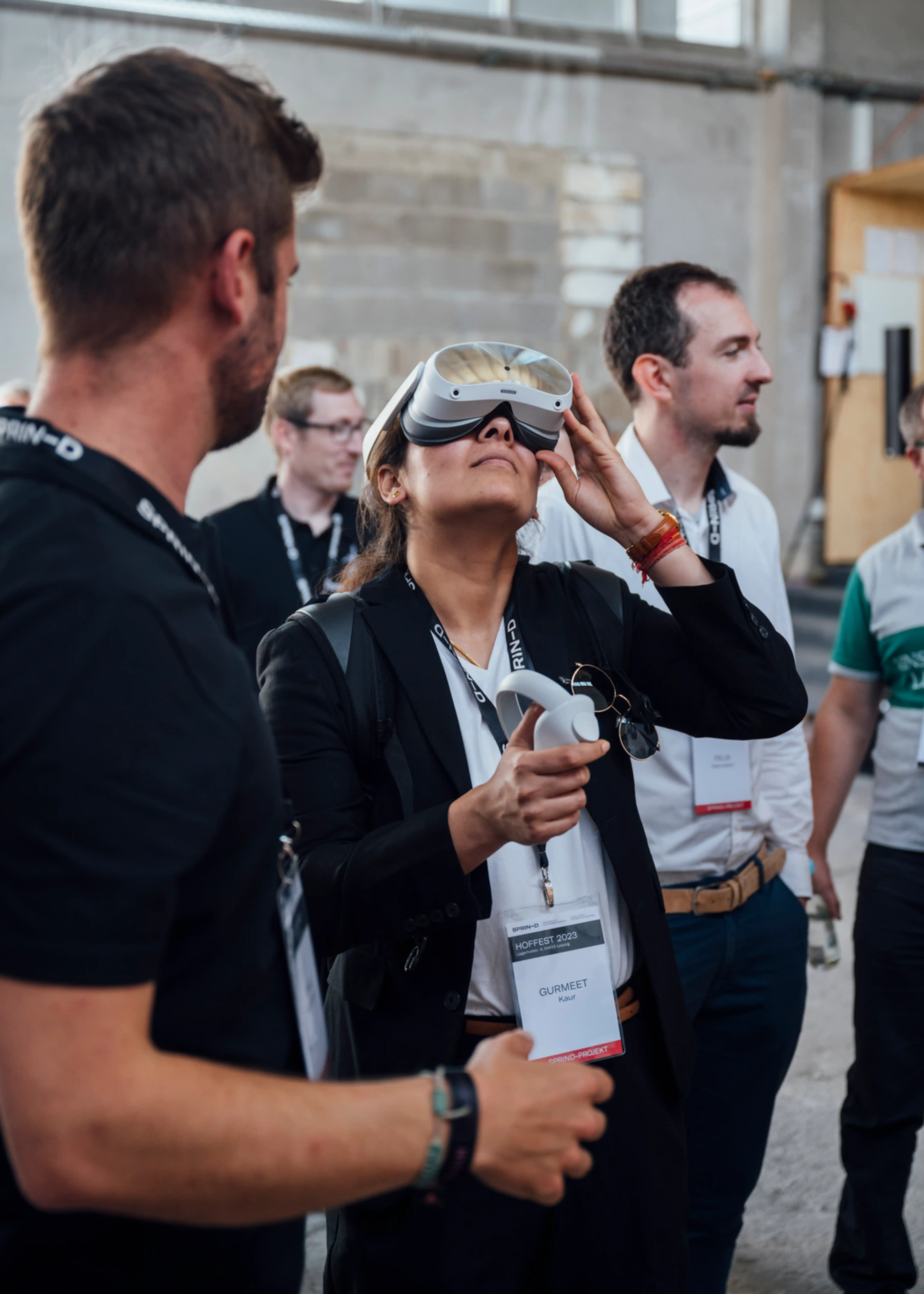A person wearing VR glasses