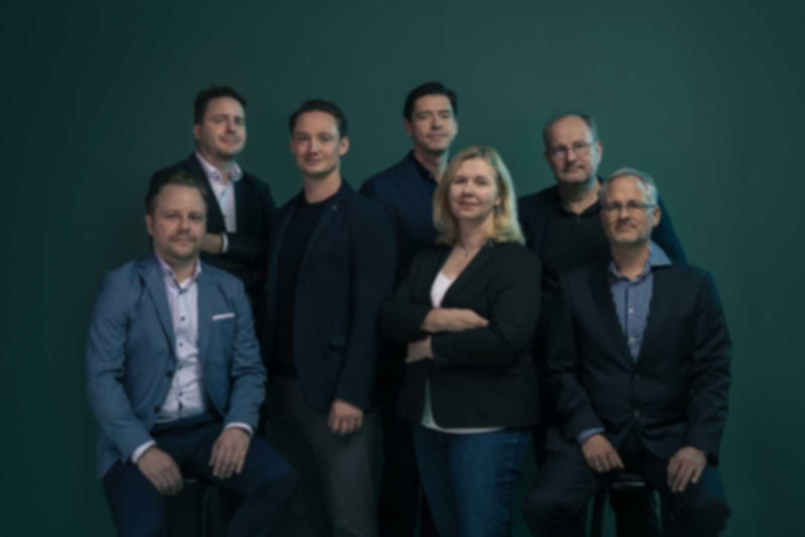 F. r. t. l.: Daniel Lauster, Axel Schambach, Challenge Officer Jano Costard, Hendrik Dietz, Elisabeth Zeisberg, Harald Schwalbe, Mark Brönstrup