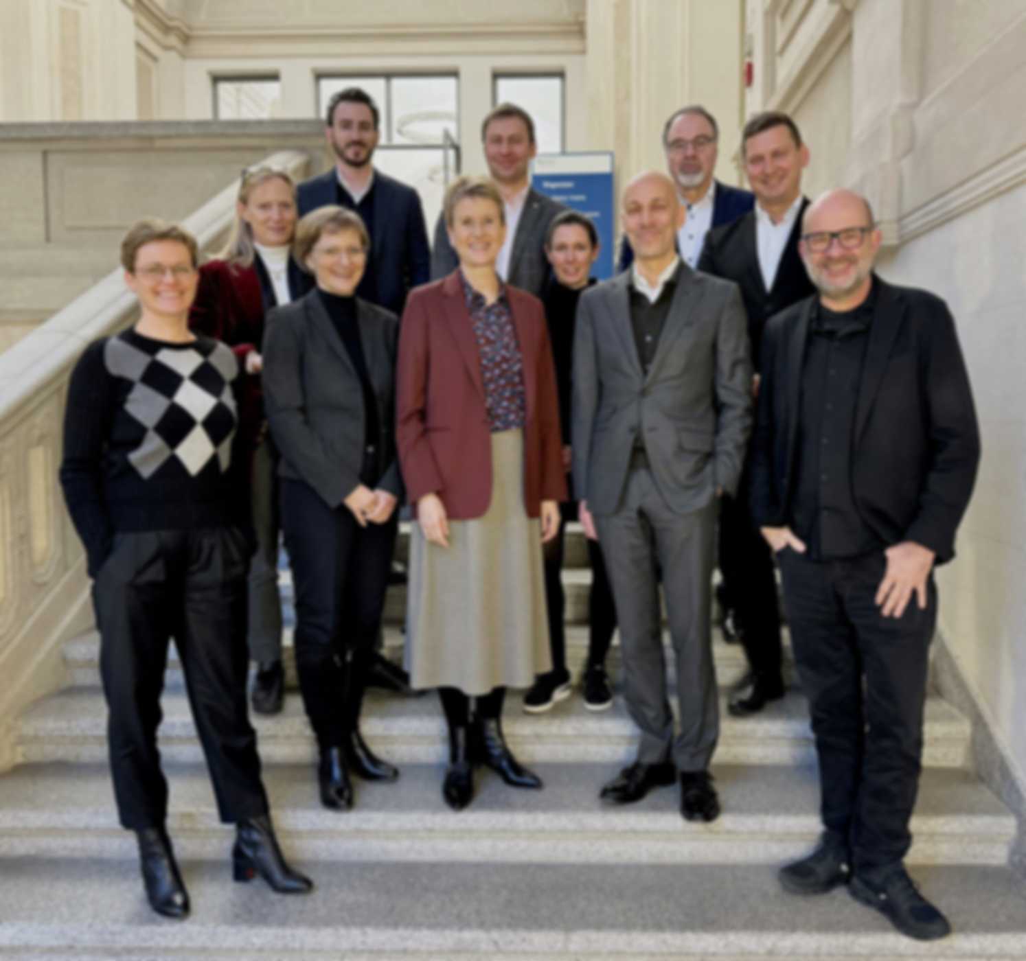 Von links nach rechts: Berit Dannenberg, Birgitta Wolff, Franziska Brantner, Remy Lazarovici, Susanne Klatten, Holger Mann, Gesine Osieka, Peter Leibinger, Dietmar Harhoff, Mario Brandenburg, Rafael Laguna de la Vera